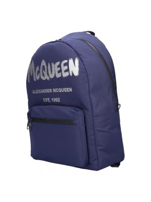Nylonowy plecak Alexander Mcqueen niebieski