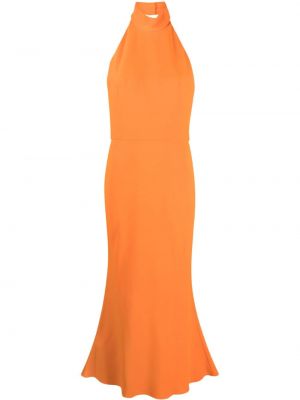 Viskózové šaty bez rukávů na zip Alexander Mcqueen - oranžová