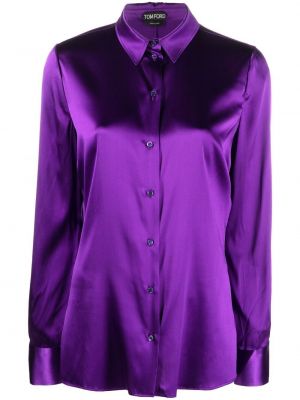 Пухена риза Tom Ford виолетово