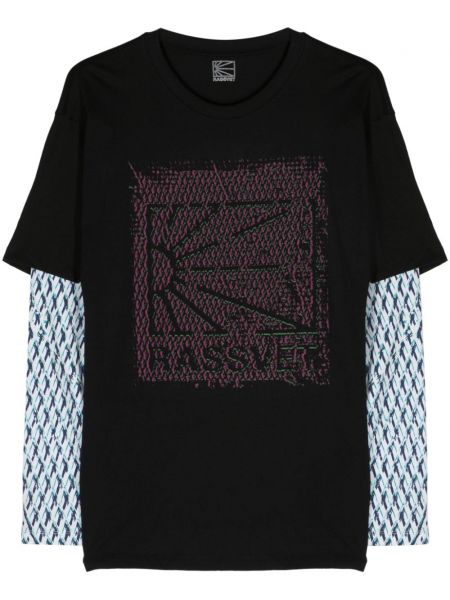 Mesh bomuld t-shirt Rassvet sort