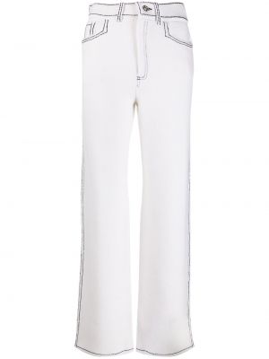 Плетени прав панталон Barrie бяло