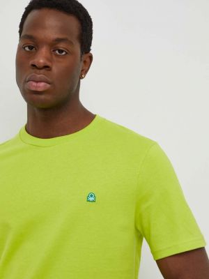 Однотонная хлопковая футболка United Colors Of Benetton зеленая