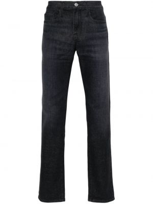 Bavlněné straight fit džíny Frame černé