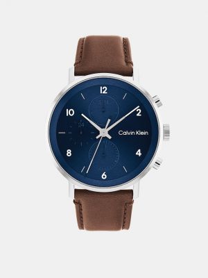 Кожаные часы Calvin Klein коричневые