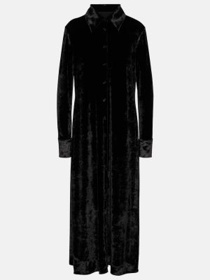 Vestido largo de terciopelo‏‏‎ Jil Sander negro
