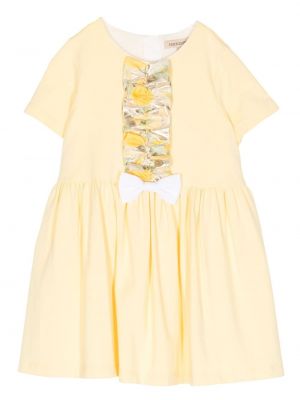Mini-abito con fiocco Hucklebones London giallo