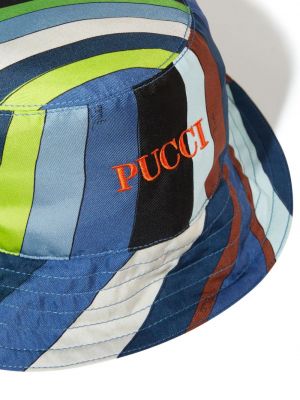 Haftowany kapelusz Pucci niebieski