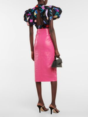 Kožená sukňa z ekologickej kože Rotate Birger Christensen ružová