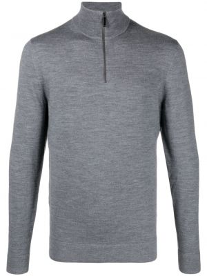 Вълнен пуловер бродиран Calvin Klein сиво