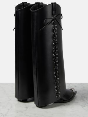 Usnjene gumijasti škornji Givenchy črna