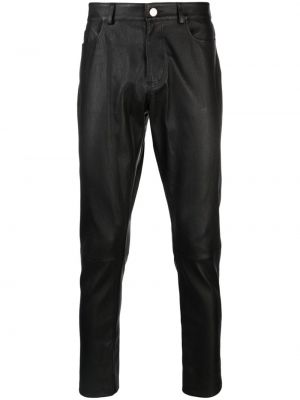 Kožené rovné nohavice Desa 1972 čierna