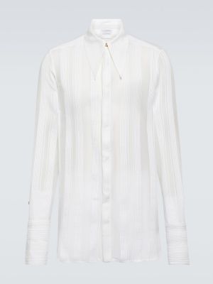 Prugasta pamučna svilena košulja King & Tuckfield bijela