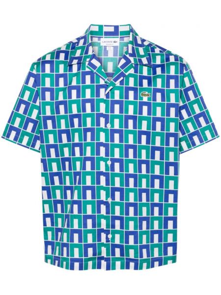 Памучна риза с принт Lacoste