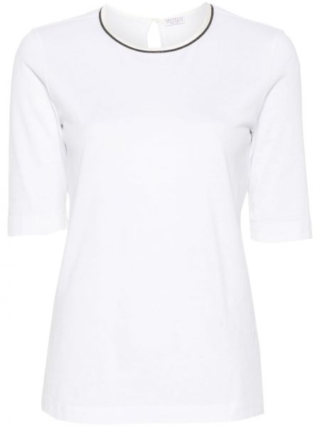 Памучна тениска Brunello Cucinelli бяло