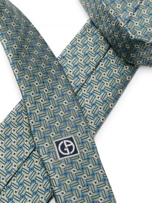 Žakardinis šilkinis kaklaraištis Giorgio Armani žalia