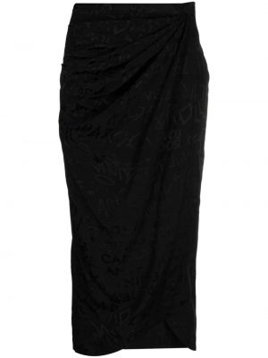 Jedwabna spódnica żakardowa drapowana Zadig&voltaire czarna