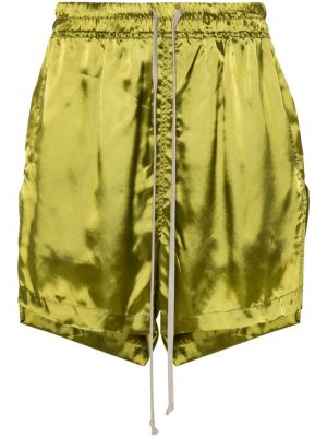 Asymetrické saténové šortky Rick Owens zelená