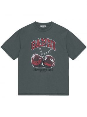T-shirt mit print Ganni grau