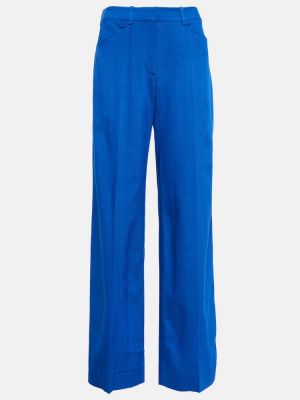 Voľné rovné nohavice s vysokým pásom Victoria Beckham modrá