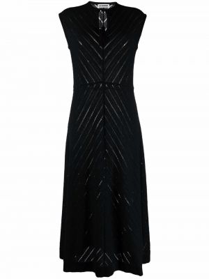 V-hals dress Jil Sander svart