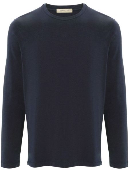 T-shirt en coton col rond Corneliani bleu