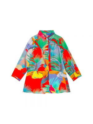 Bluse mit print mit tropischem muster G.kero rot