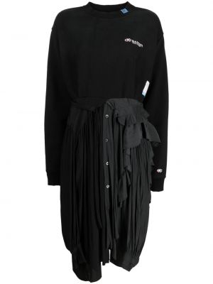 Srajčna obleka z vezenjem Maison Mihara Yasuhiro črna