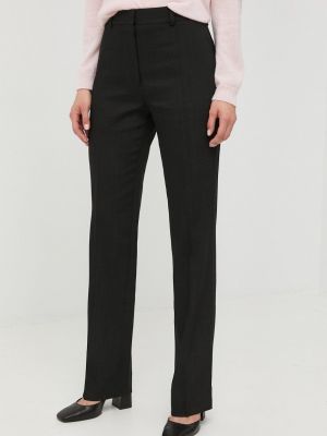 Kalhoty Victoria Beckham dámské, černá barva, jednoduché, high waist