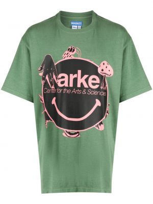 T-shirt aus baumwoll mit print Market grün