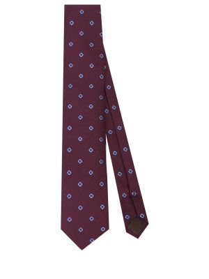 Кашемировый шелковый галстук с принтом Canali бордовый