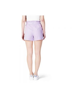Pantalones cortos de lino de viscosa Jacqueline De Yong violeta