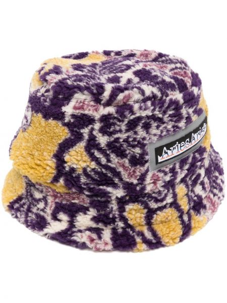 Fleece mütze mit print Aries lila