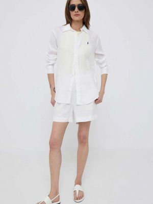 Однотонні лляні шорти Polo Ralph Lauren білі
