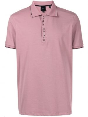 Poloskjorte med print Armani Exchange rosa