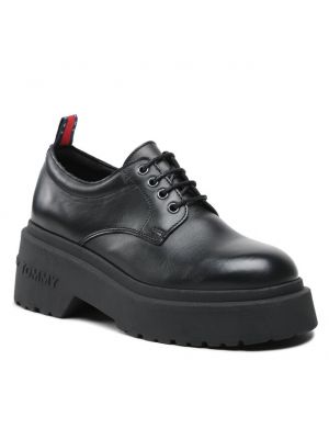 Pantofi loafer cu șireturi din dantelă Tommy Jeans negru