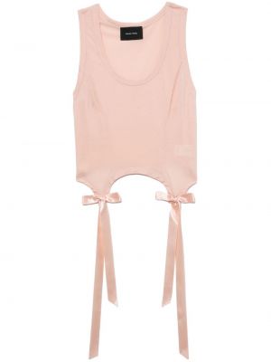 Bavlněná vesta s mašlí Simone Rocha růžová