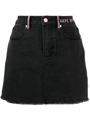 Džínová sukně s výšivkou Aape By *a Bathing Ape® černé
