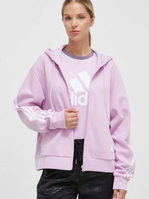 Mikina s kapucí s aplikacemi Adidas růžová