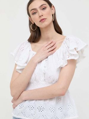 Памучна блуза Guess бяло