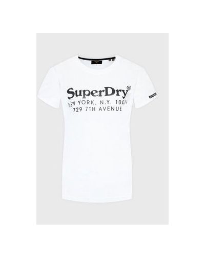 Priliehavé tričko Superdry biela