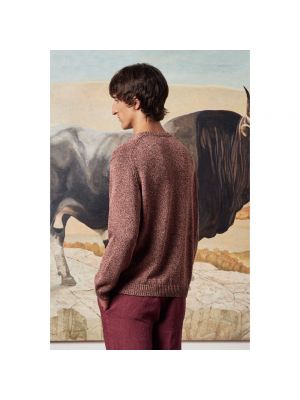 Leinen pullover aus baumwoll Massimo Alba braun