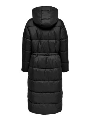 Zimný kabát s kapucňou Only čierna