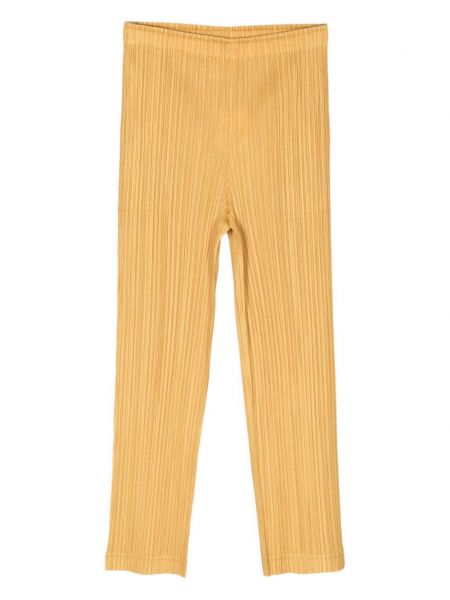 Spodnie plisowane Pleats Please Issey Miyake żółte