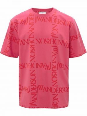T-shirt con stampa Jw Anderson rosa