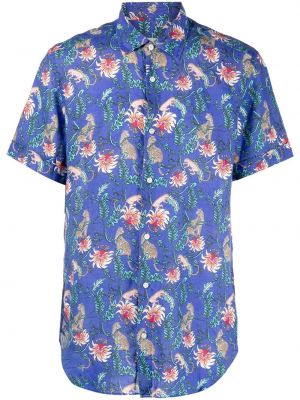 Košeľa s potlačou Peninsula Swimwear modrá