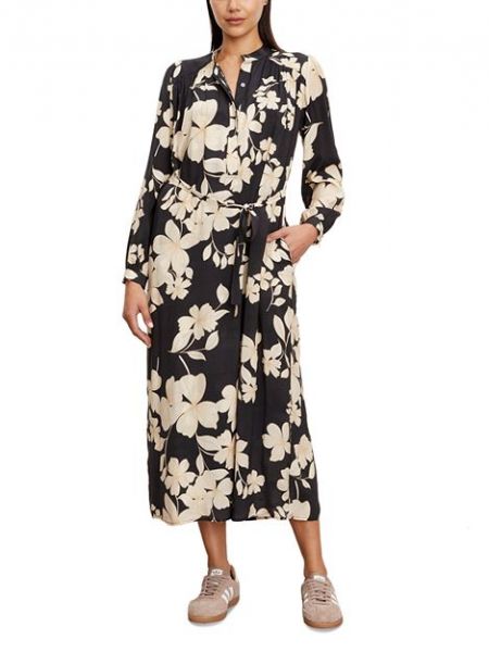 Бархатное длинное платье в цветочек с принтом Velvet By Graham & Spencer черное