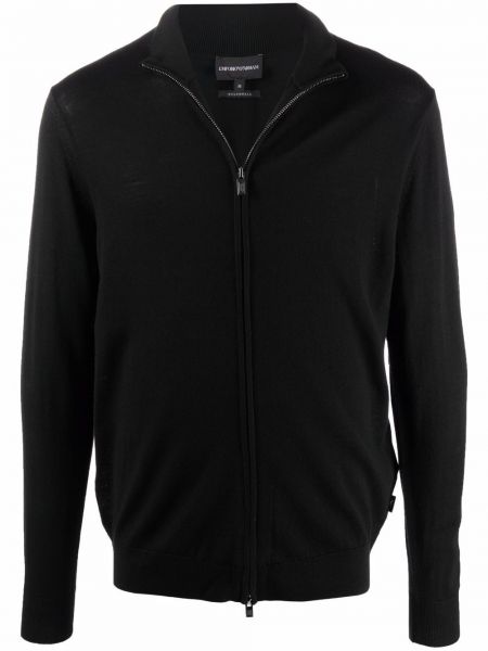 Jersey con cremallera de tela jersey Emporio Armani negro