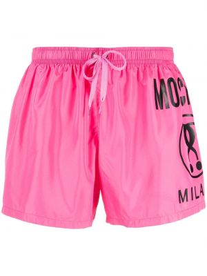 Trykt shorts Moschino rosa