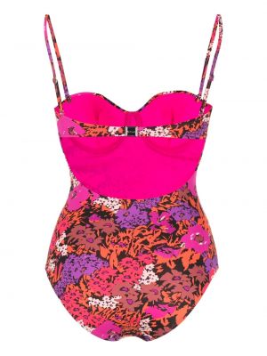 Raštuotas gėlėtas maudymosi kostiumėlis Paul Smith rožinė