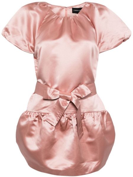 Saténové mini šaty Cynthia Rowley ružová